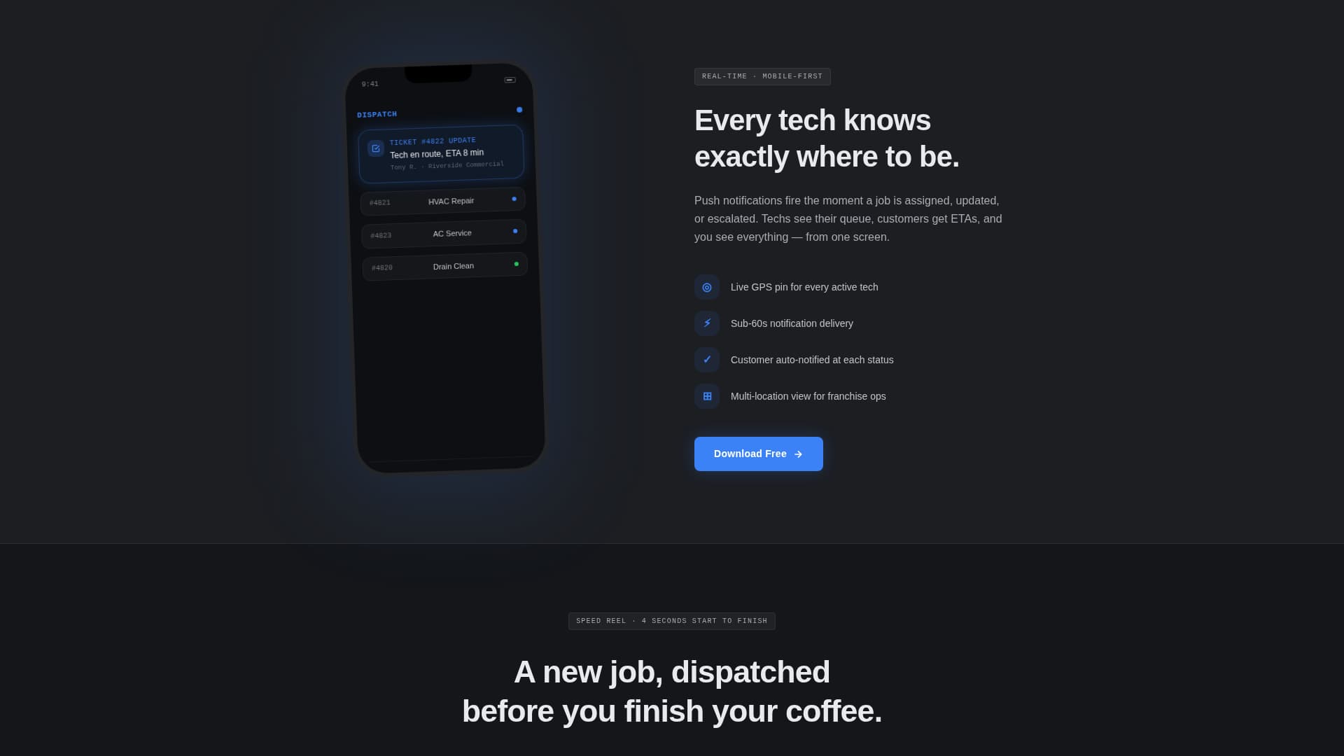 Dispatch — Home Services Landing Page Template