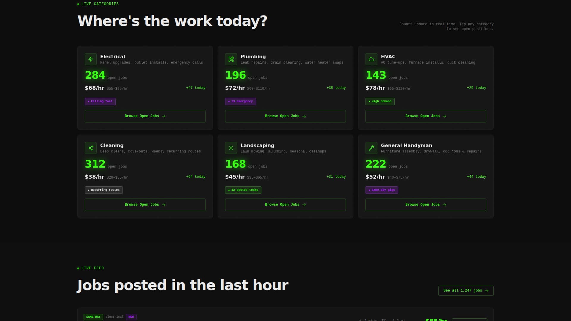 Dispatch - Dynamic Trades Landing Page Template