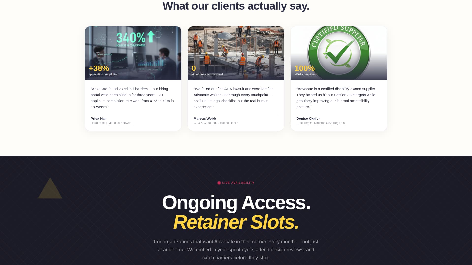 Advocate - Bold Accessibility Landing Page Template