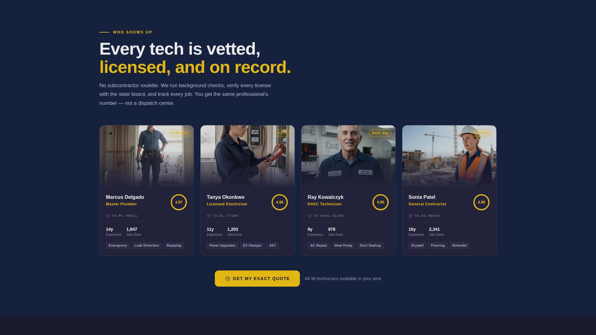 Dispatch — Maintenance Pros Landing Page Template