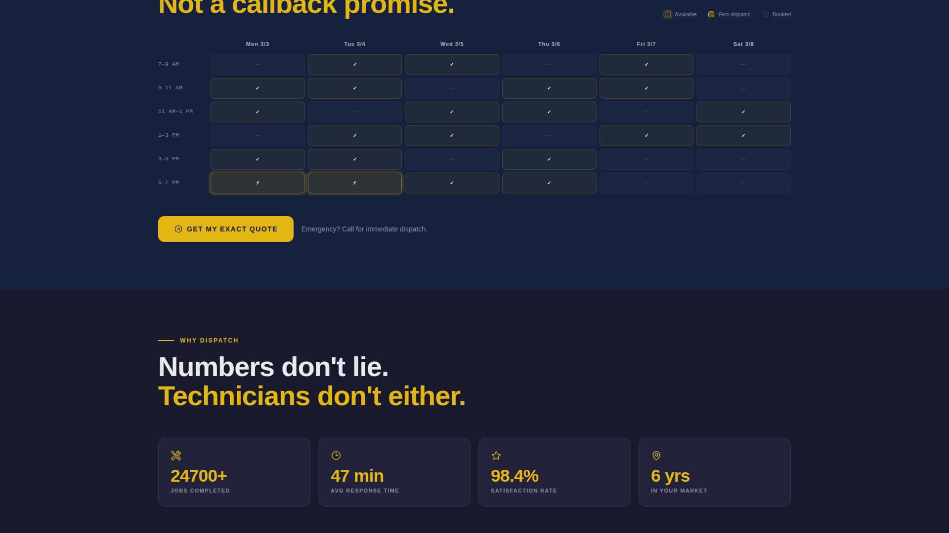 Dispatch — Maintenance Pros Landing Page Template