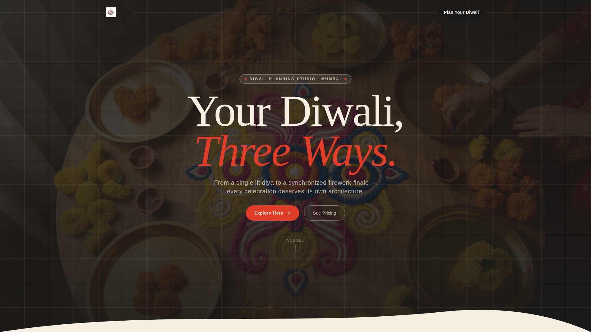 Diwali Business Specialist Booking Website Template