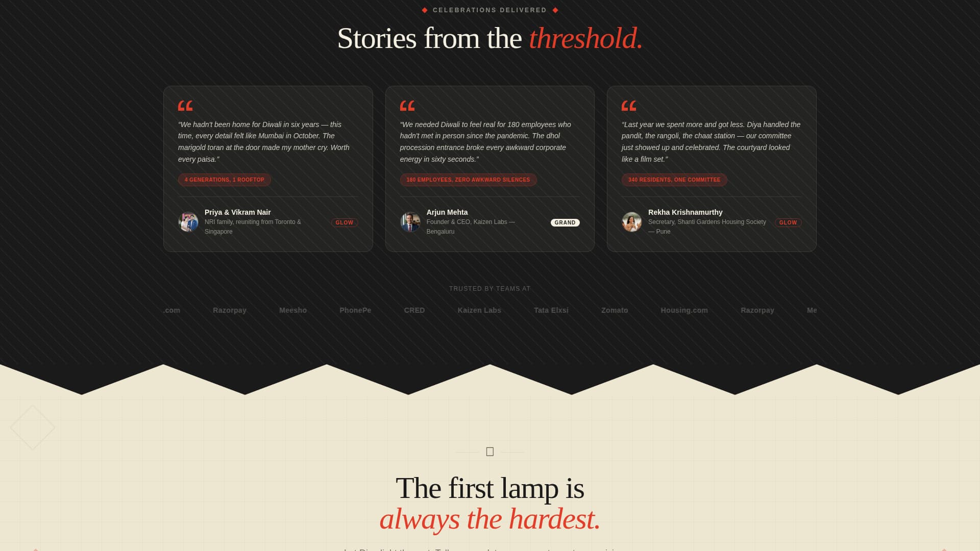 Diwali Business Specialist Booking Website Template