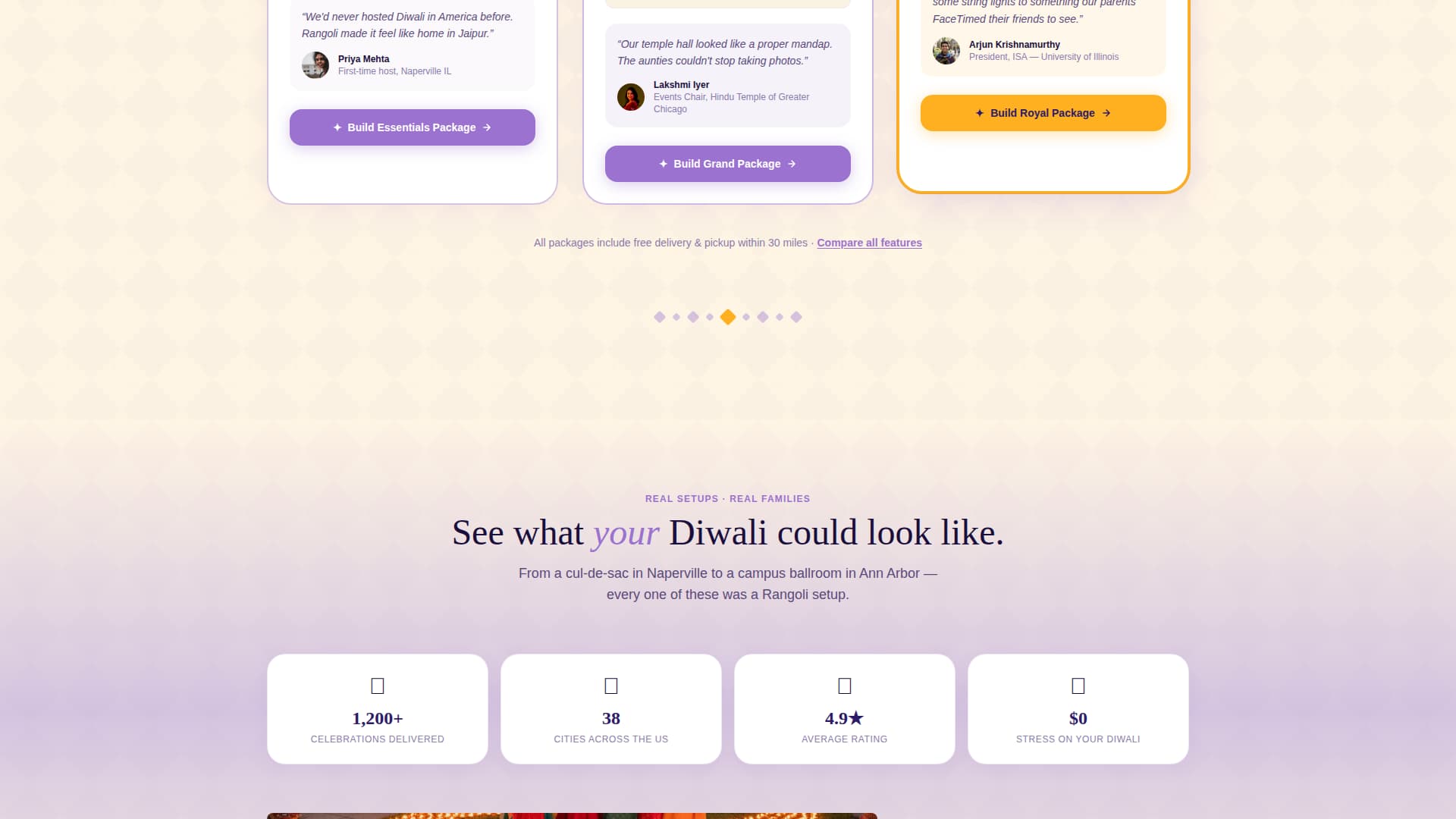 Diwali Business Advanced Booking Website Template