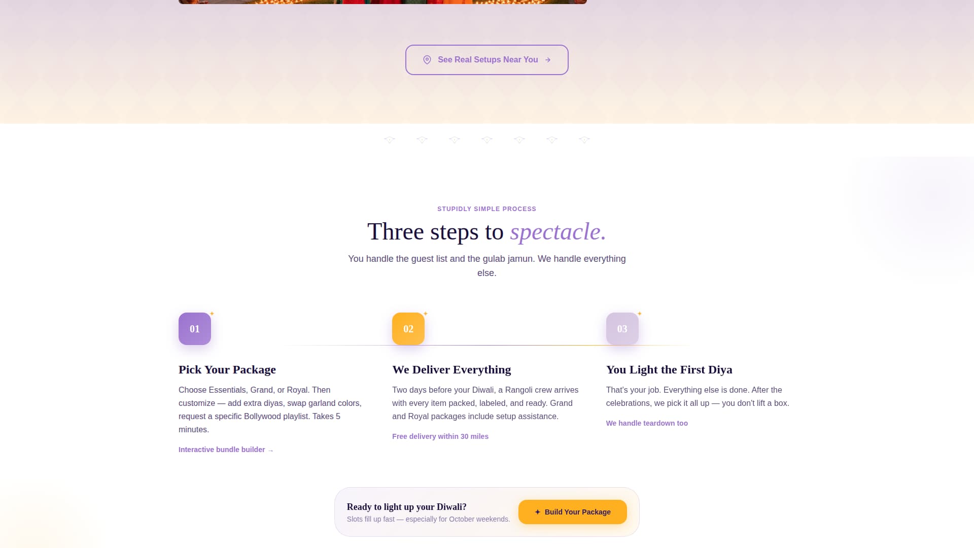 Diwali Business Advanced Booking Website Template