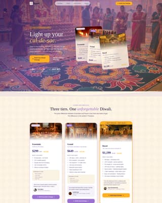 Diwali Business Advanced Booking Website Template