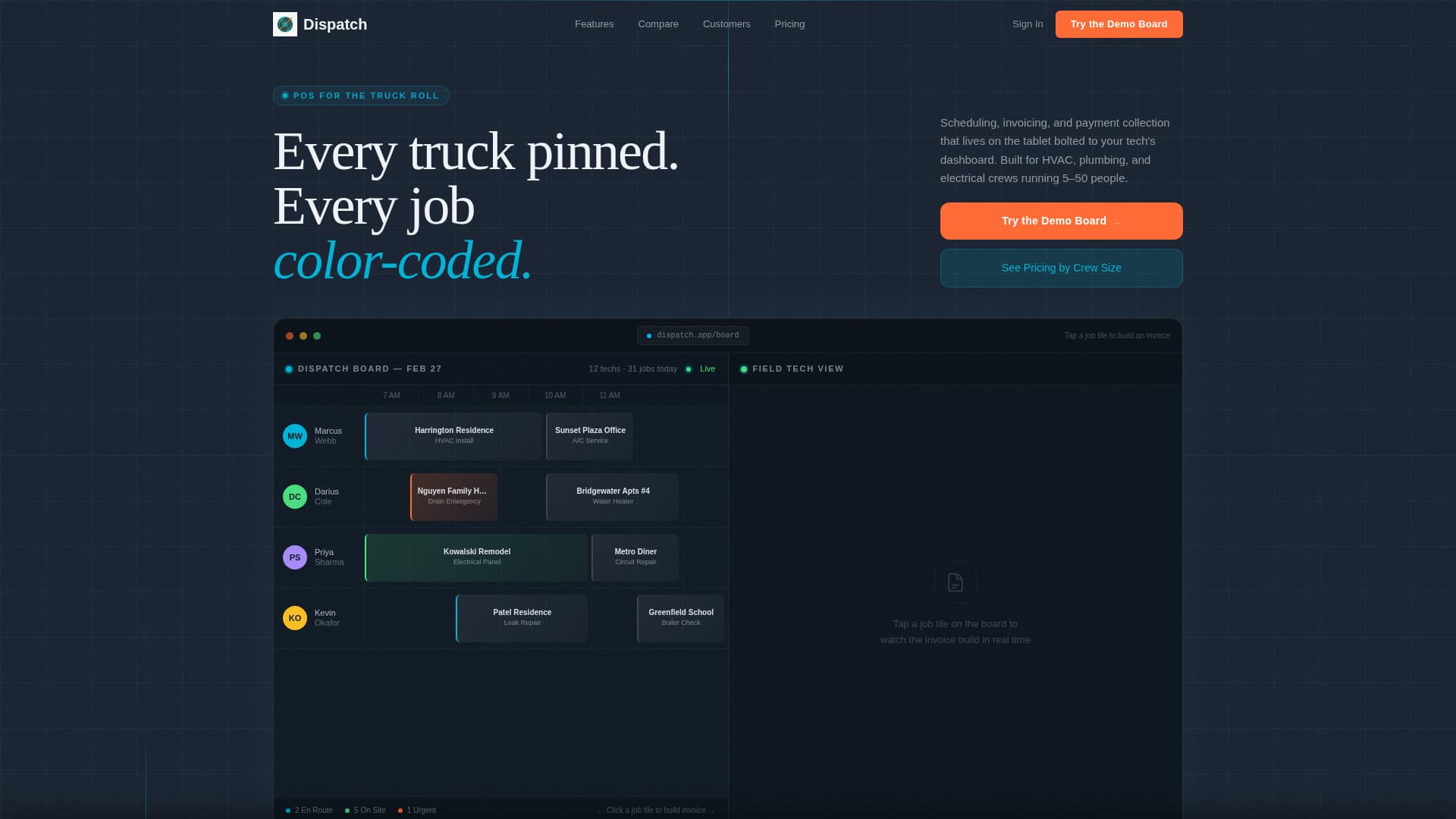 Dispatch - Powerful Field Services Landing Page Template