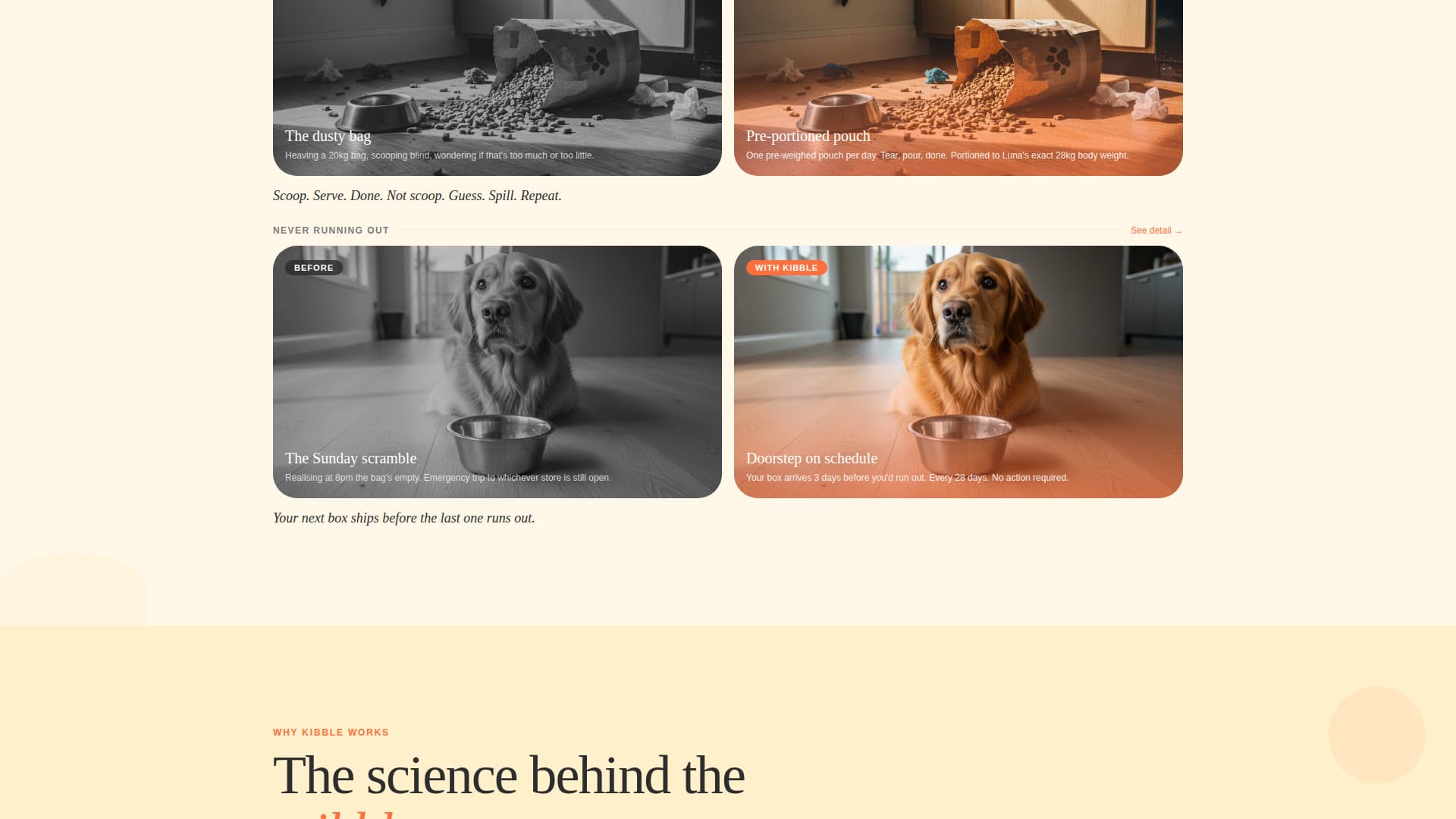 Kibble - Playful Dogfood Landing Page Template