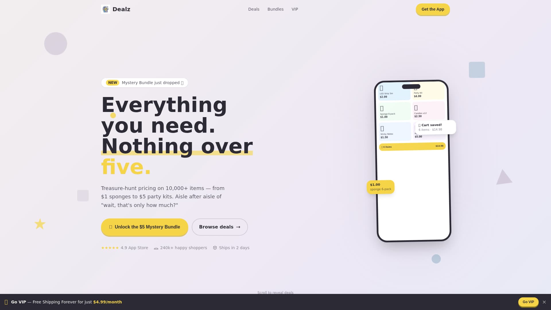 Dealz - Playful Discount Landing Page Template