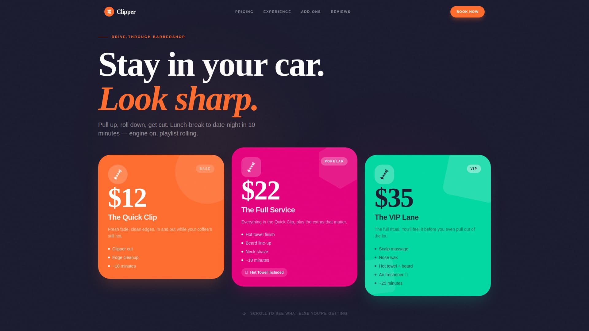 Drive-Through Business Booking Website Template