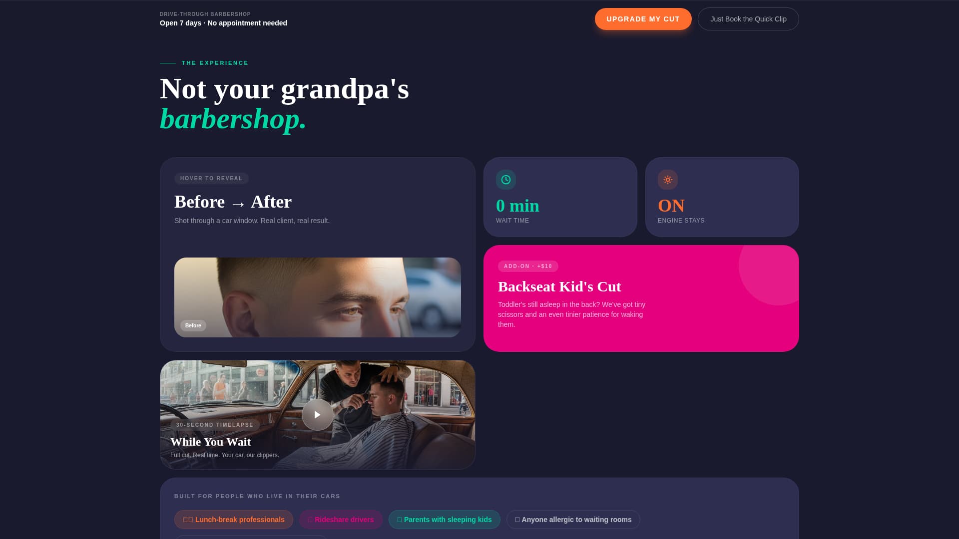Drive-Through Business Booking Website Template