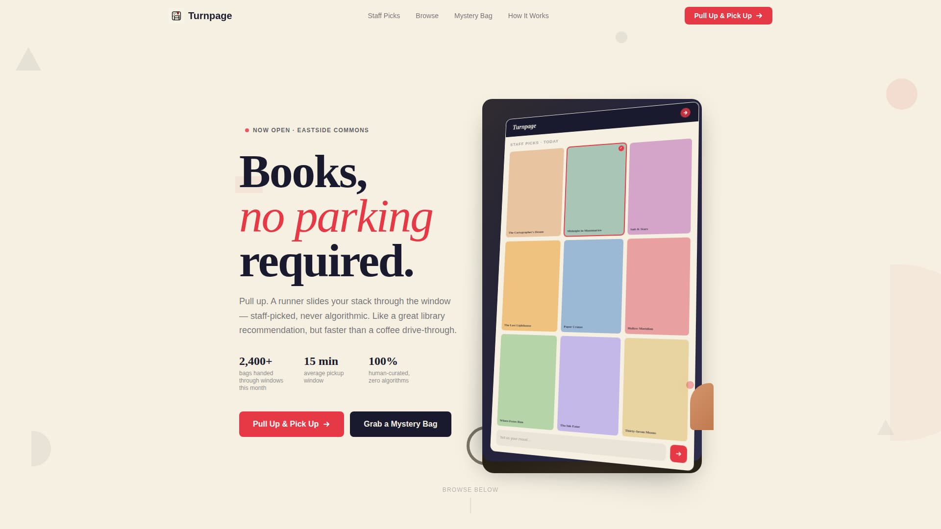 Turnpage - Playful Drivethrough Landing Page Template
