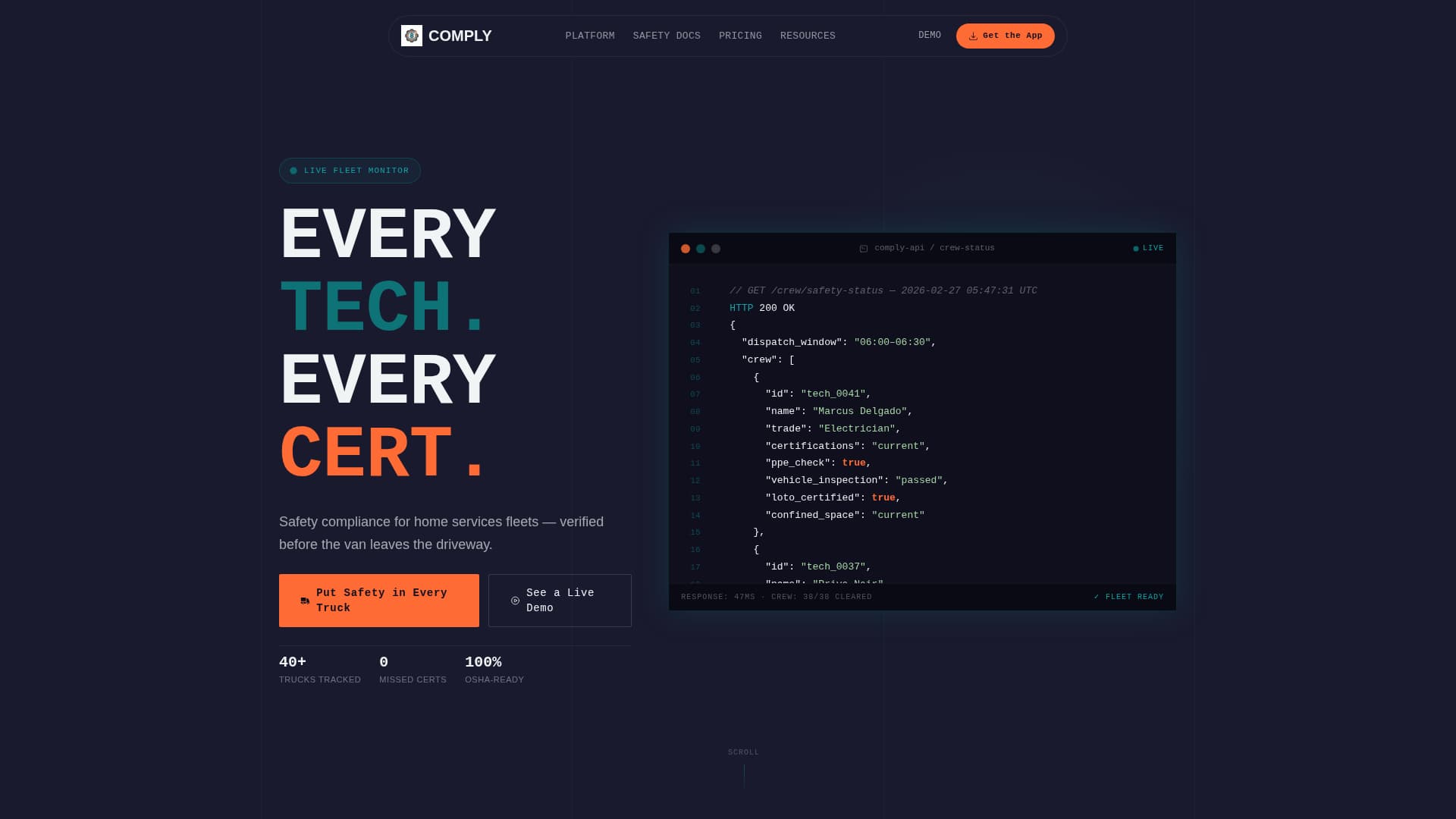 Comply - Powerful Safety Landing Page Template