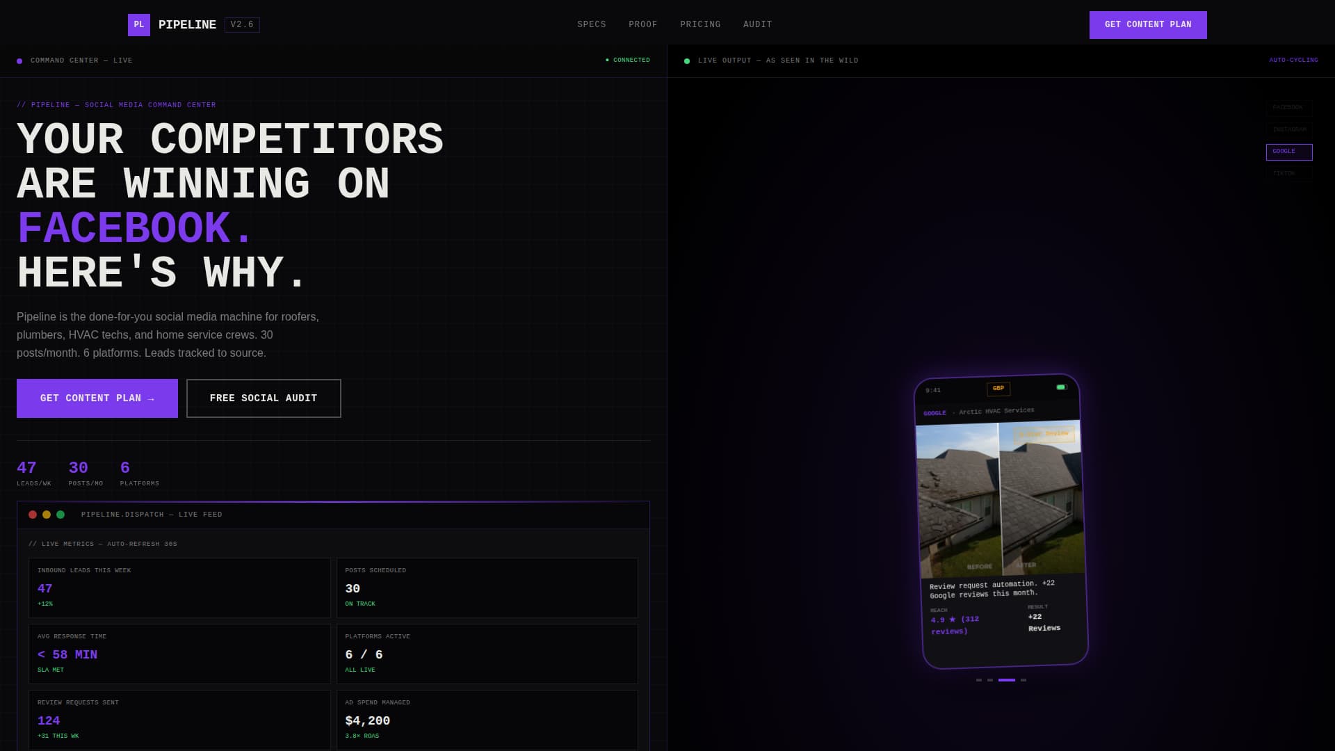 Pipeline - Powerful Homeservices Landing Page Template
