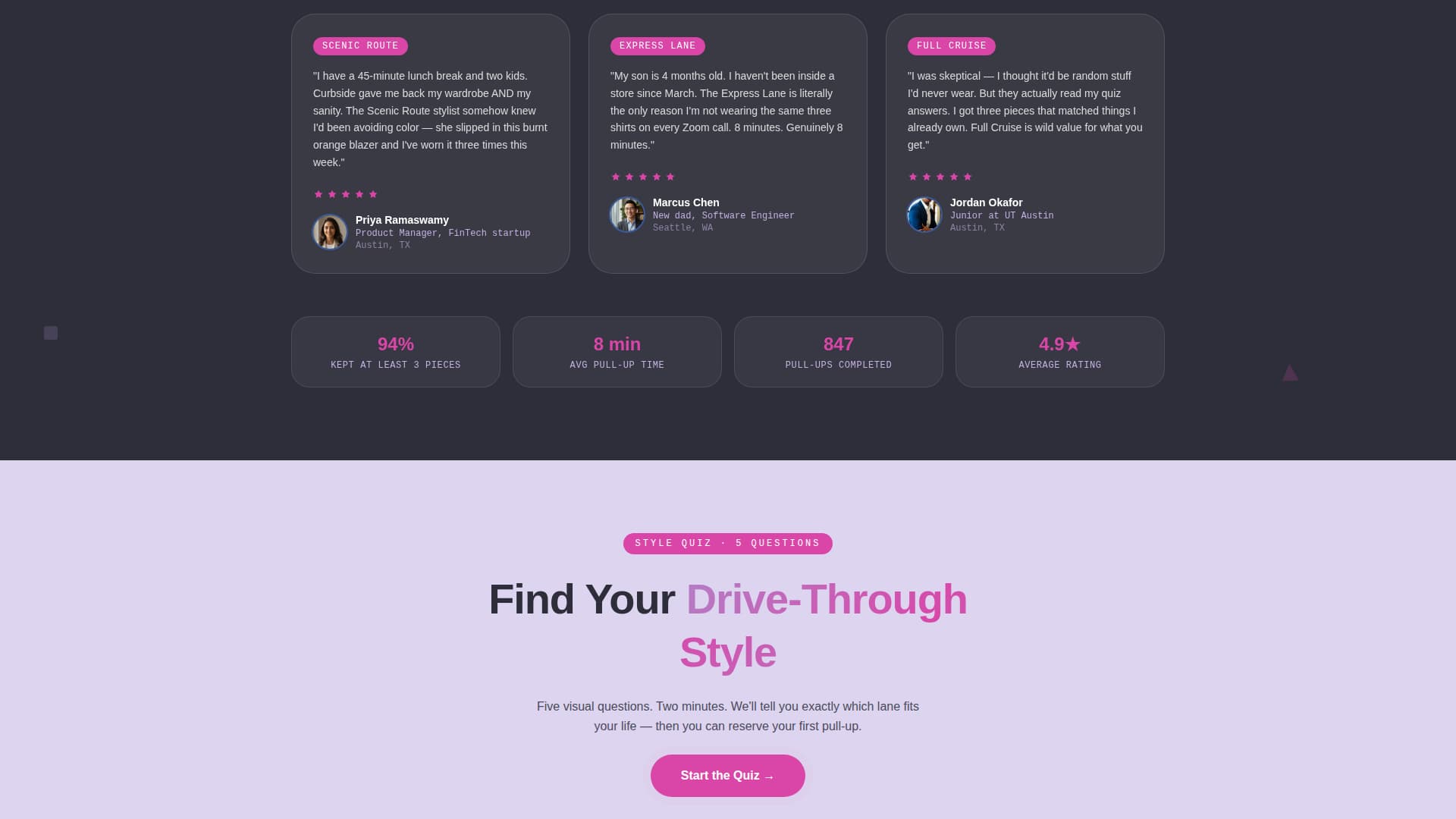 Drive-Through Business Specialist Professional Website Template