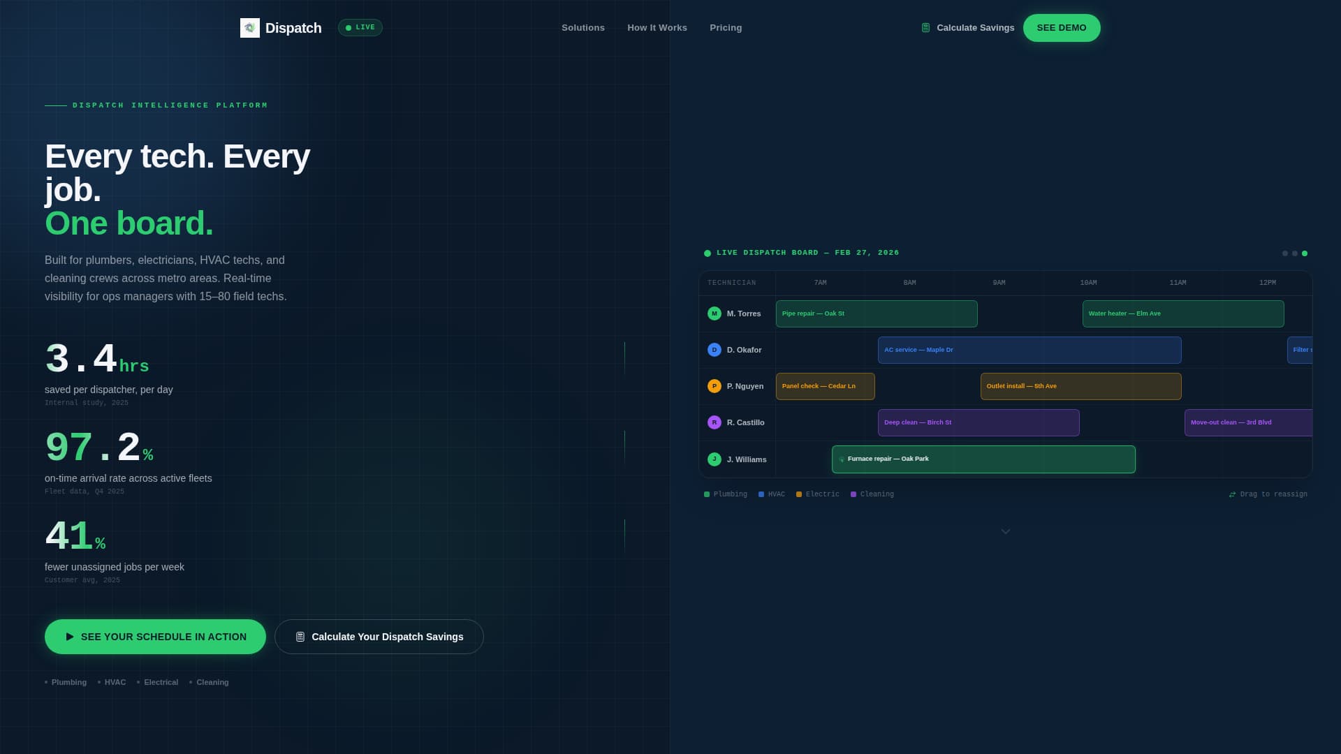 Dispatch - Powerful Scheduling Landing Page Template