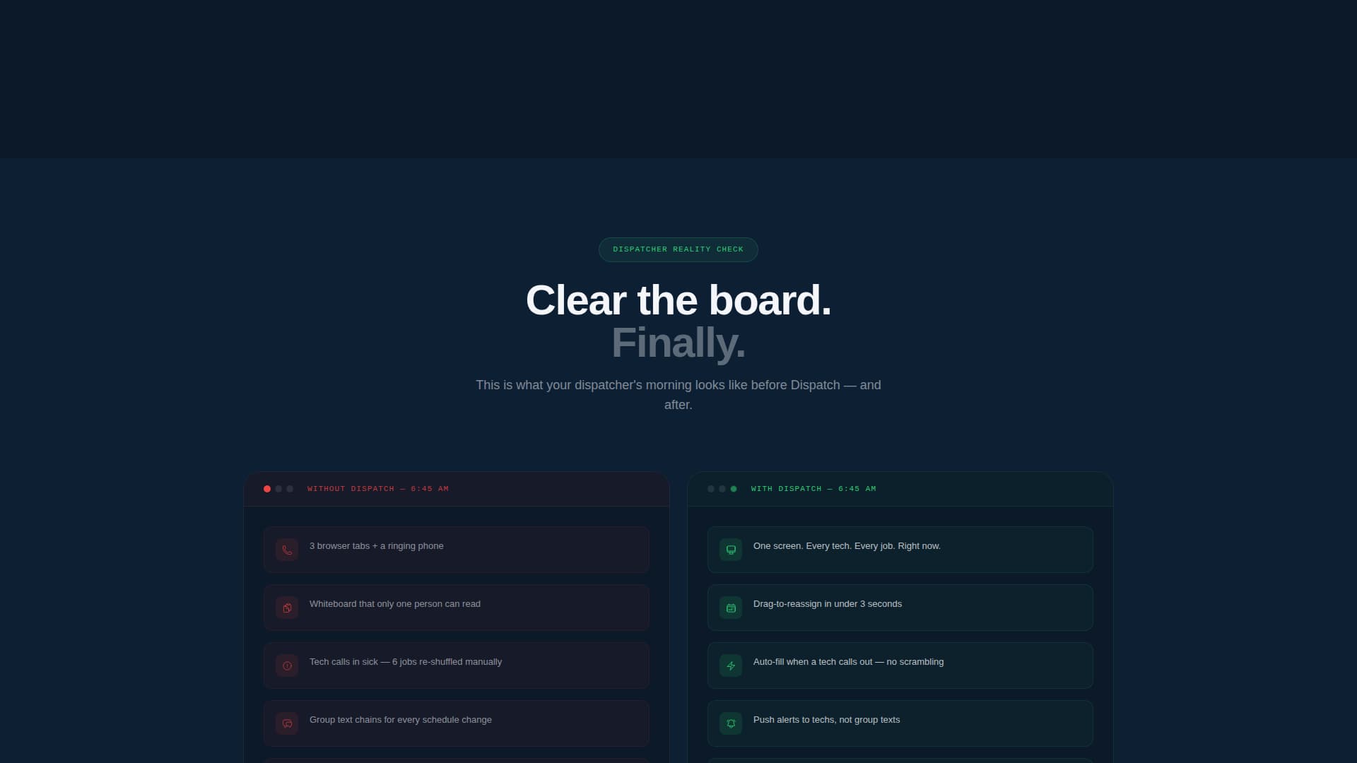 Dispatch - Powerful Scheduling Landing Page Template