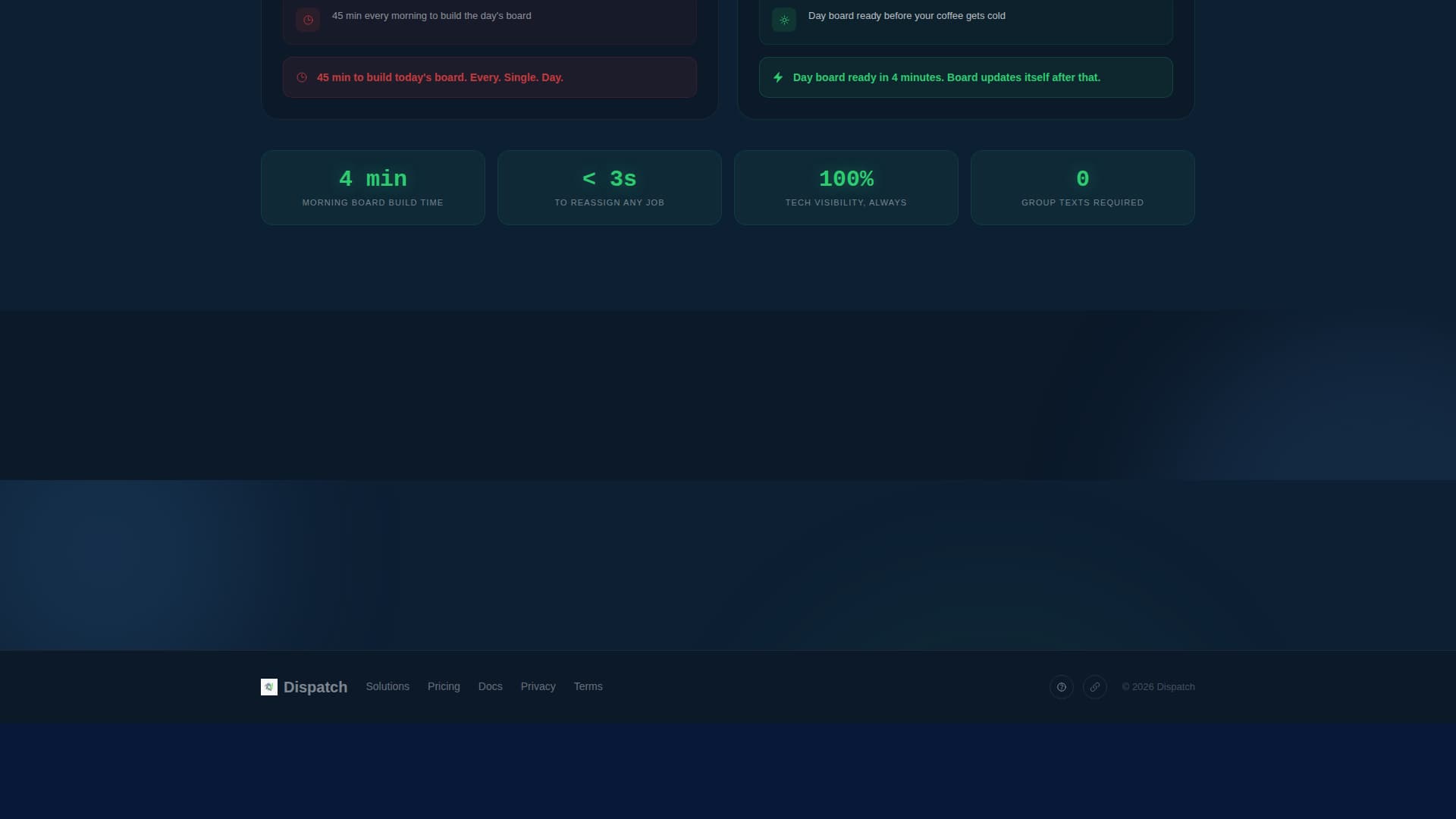 Dispatch - Powerful Scheduling Landing Page Template
