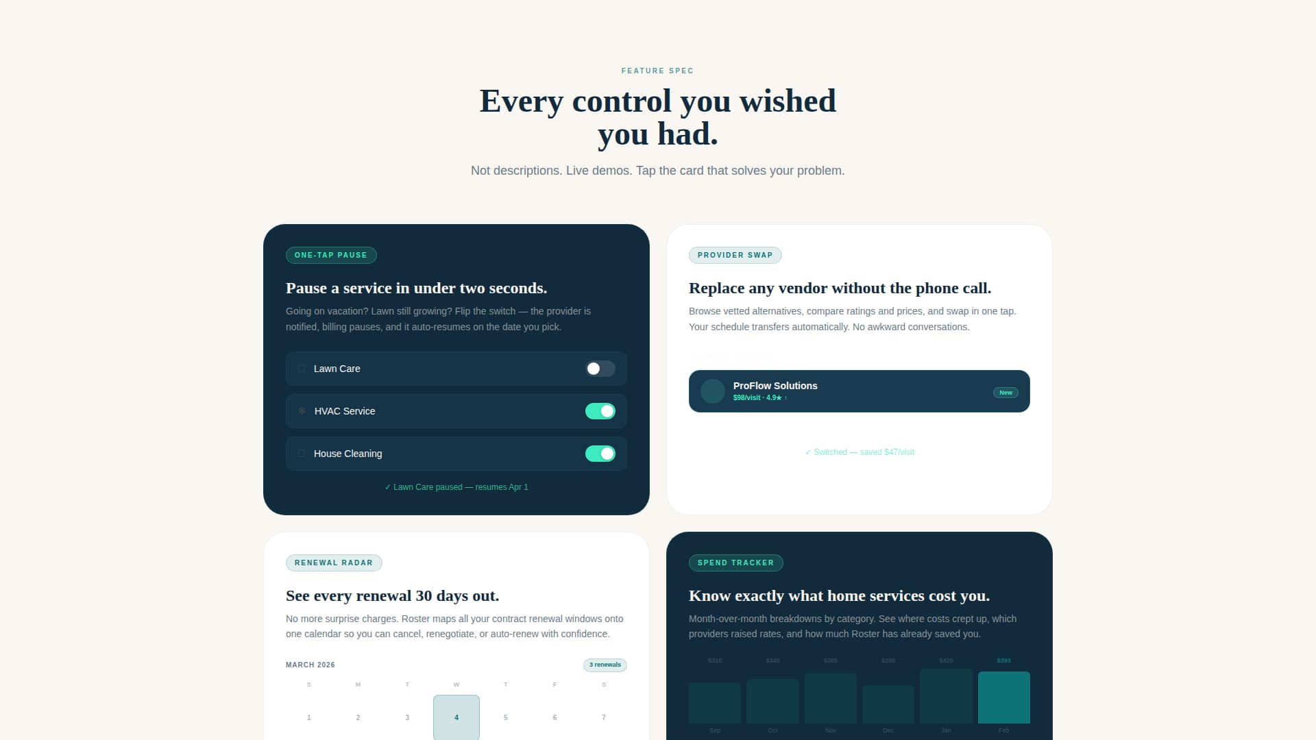 Roster - Streamlined Homeservices Landing Page Template