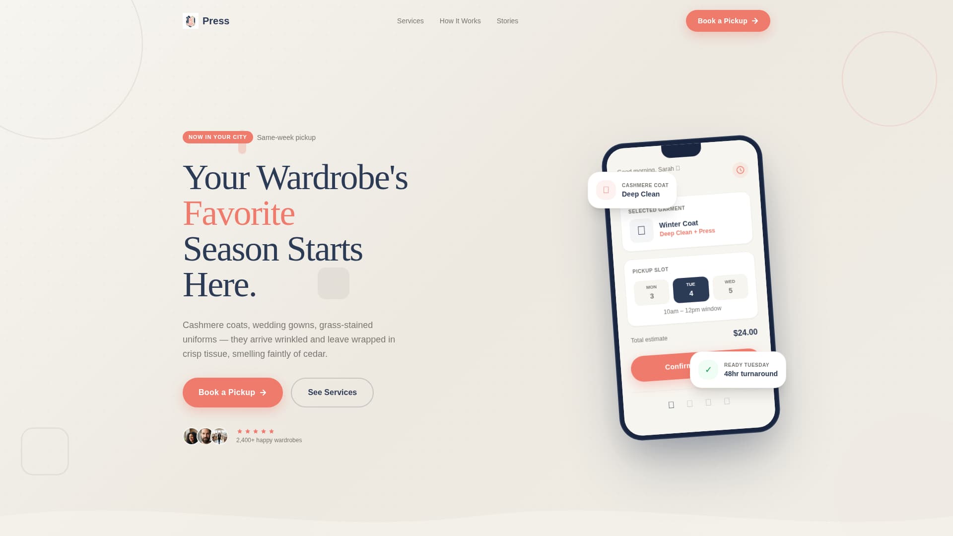 Local Brick & Mortar Business Booking Website Template