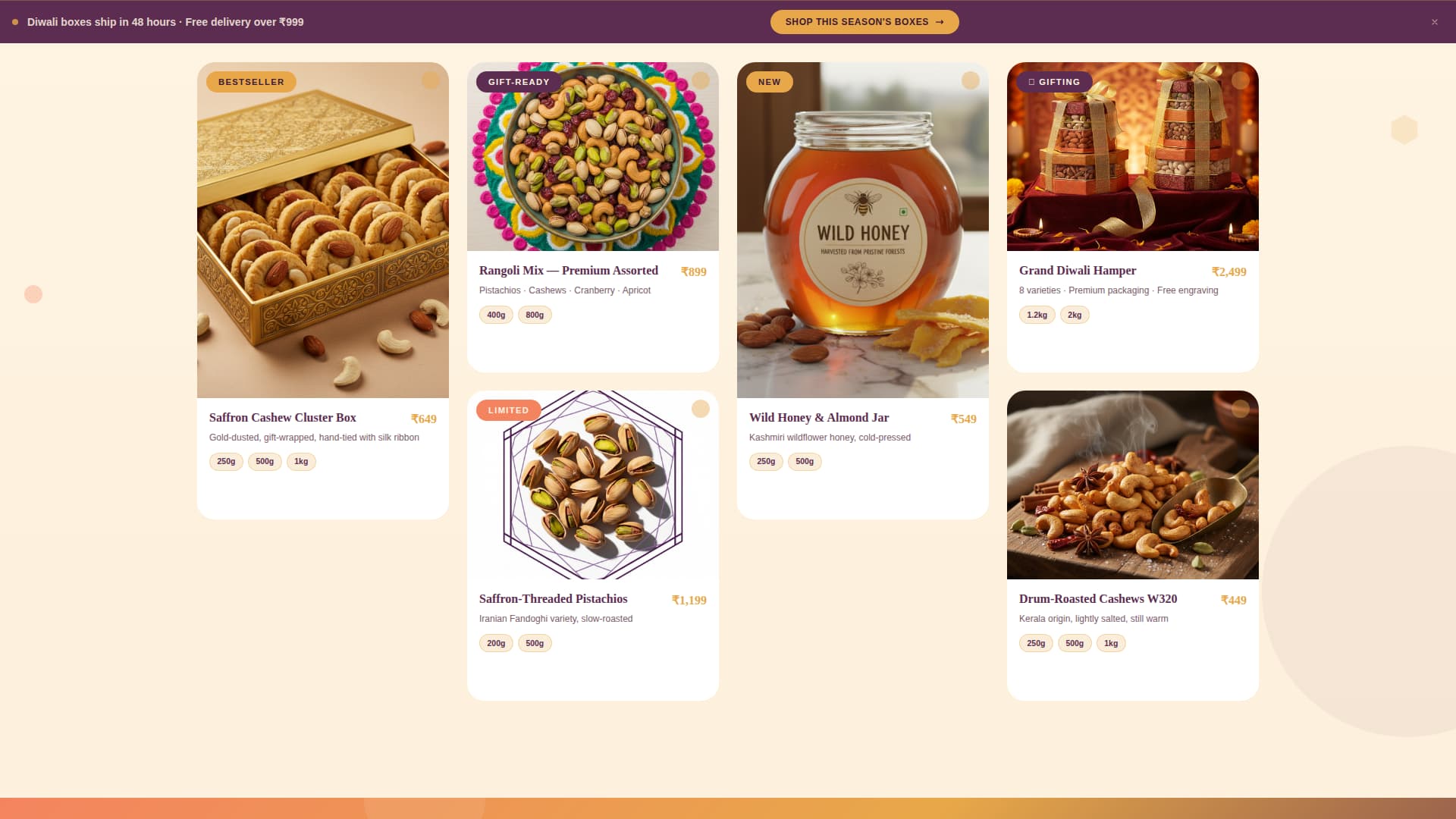 Indian Specialty Retail Professional Website Template