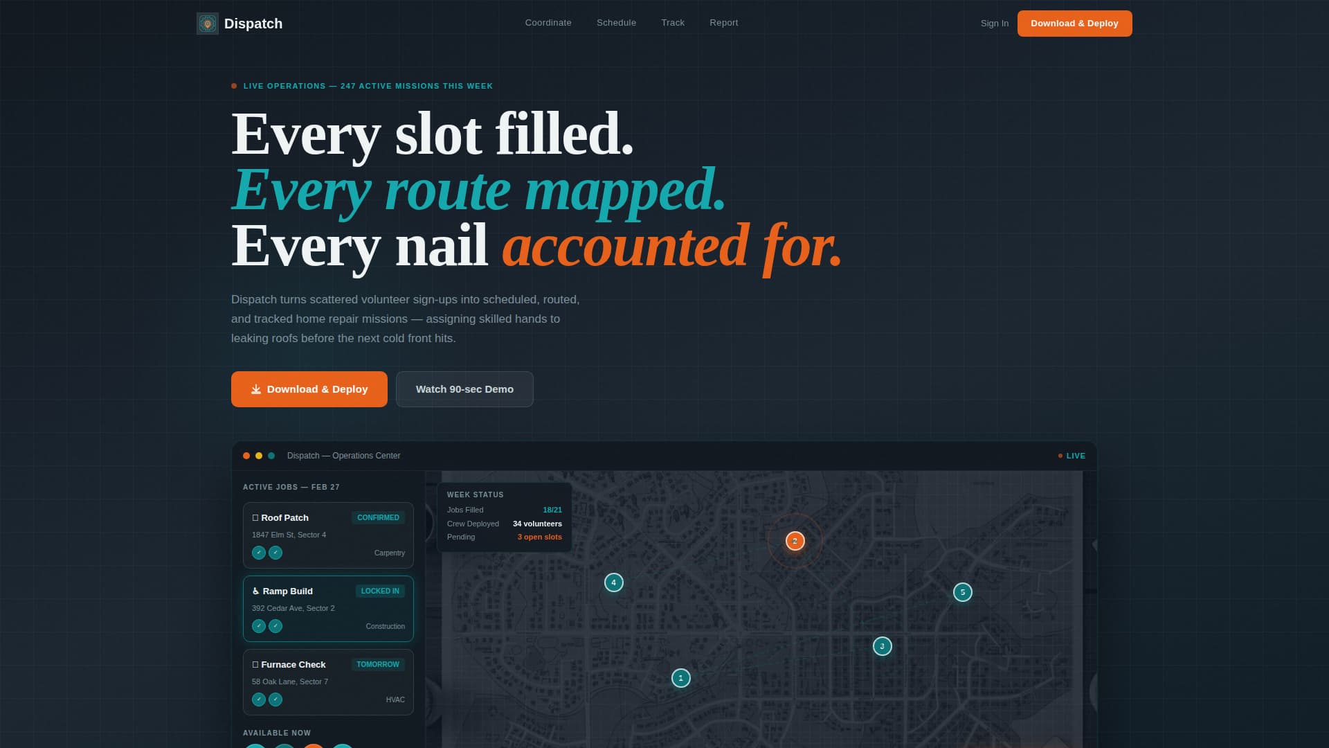 Dispatch - Powerful Volunteer Landing Page Template