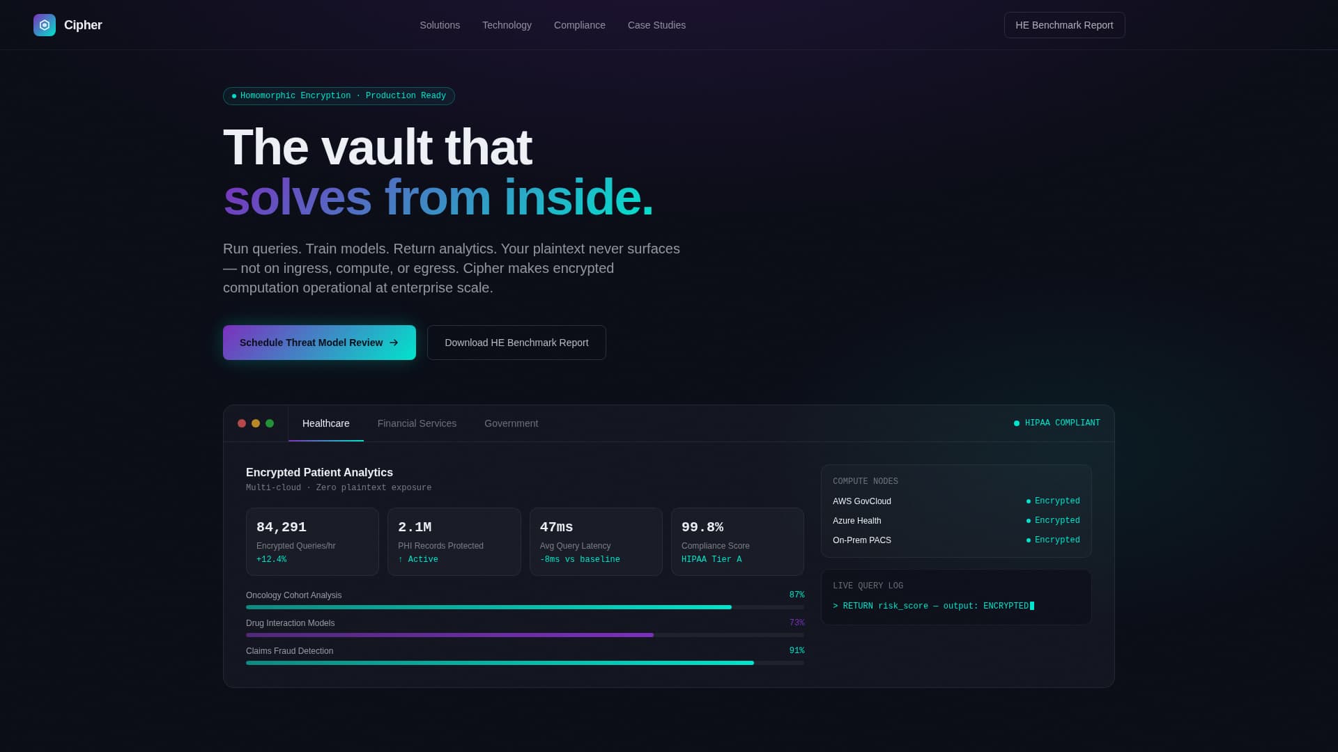 Vault — Encryption Security Landing Page Template