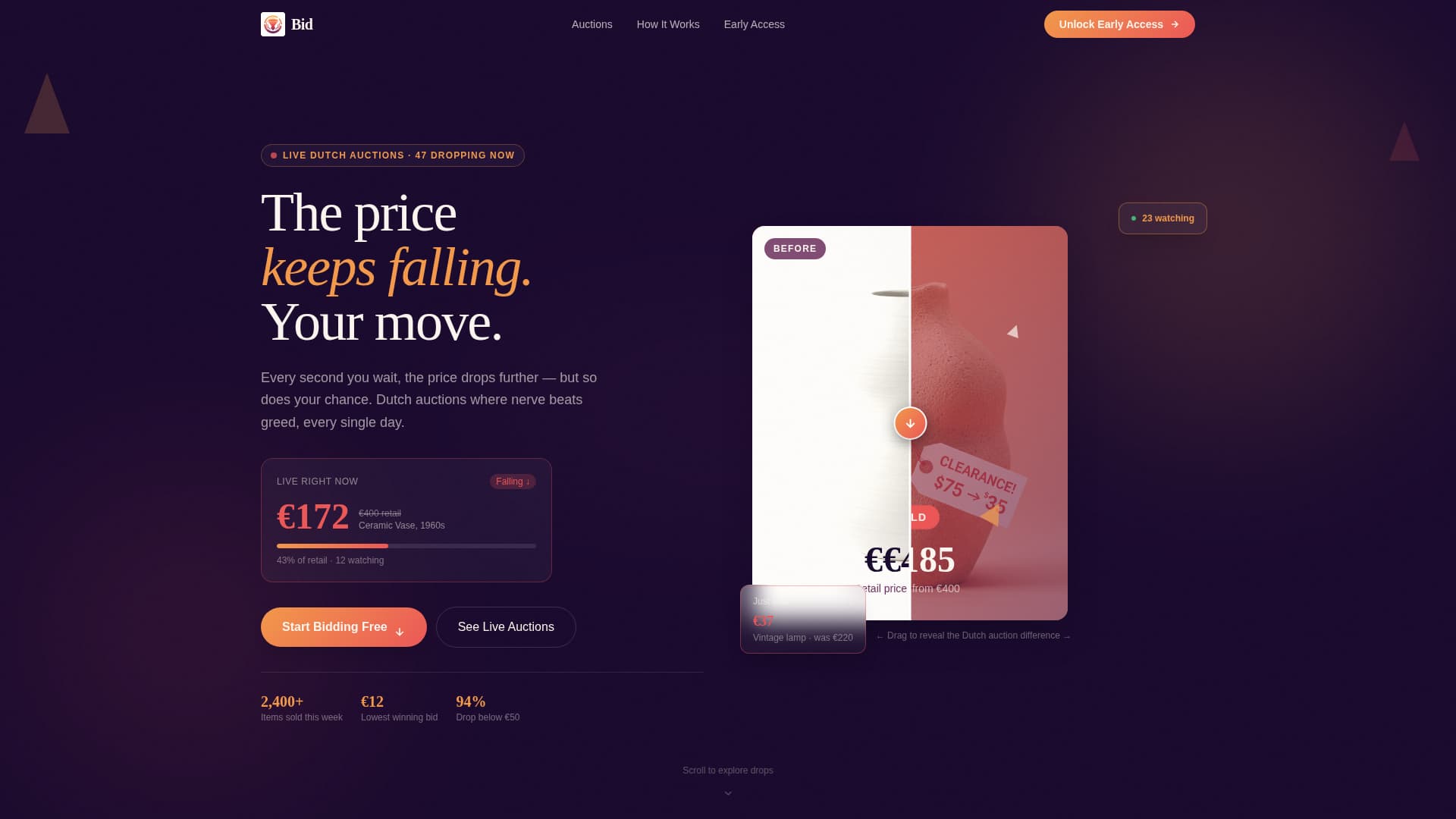 Bid - Thrilling Auction Landing Page Template