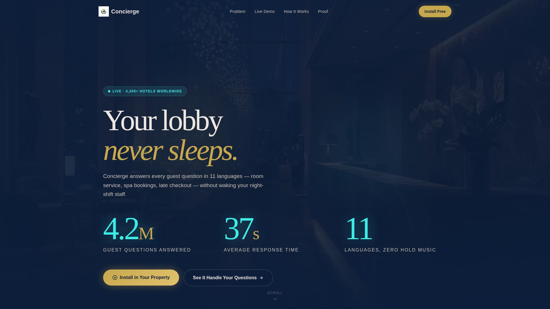 Concierge - Tireless Hospitality Landing Page Template