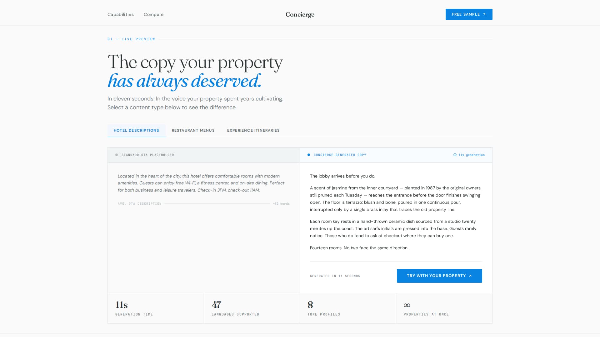 Attend — Hospitality Service Landing Page Template