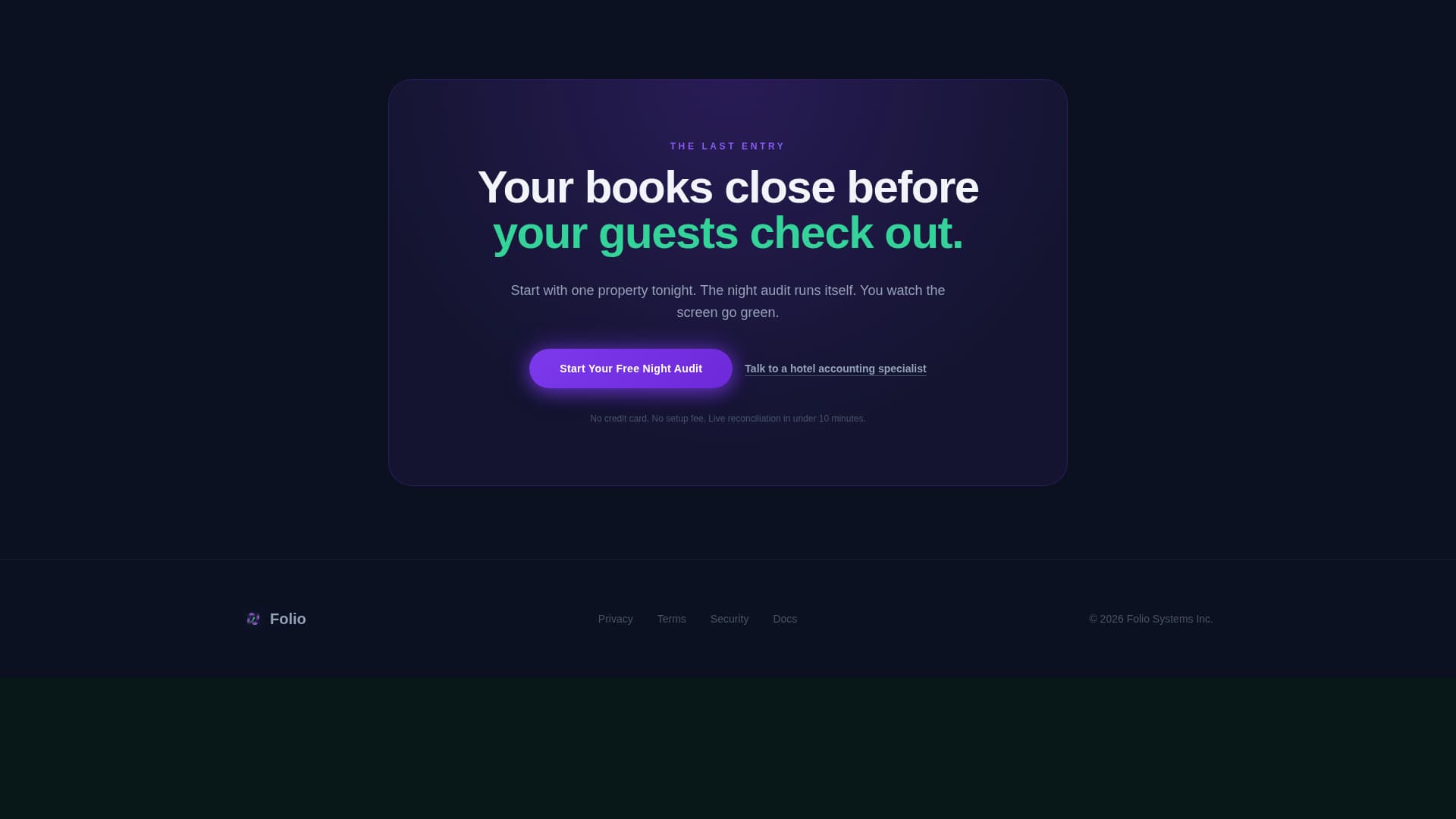 Folio - Powerful Hospitality Accounting Landing Page Template