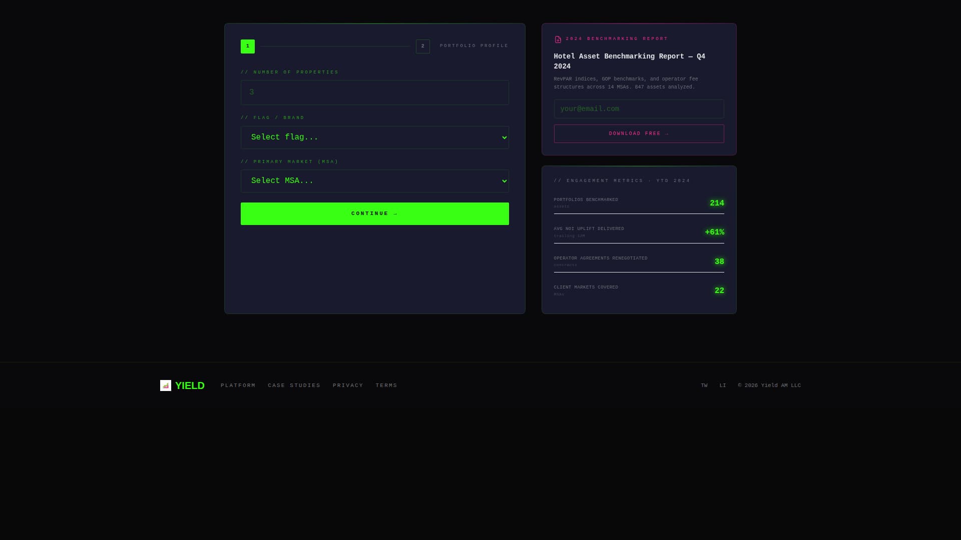 Yield - High-Performance Hospitality Landing Page Template