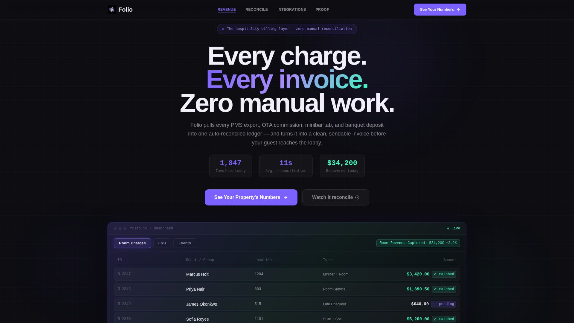 Folio - Seamless Hospitality Landing Page Template