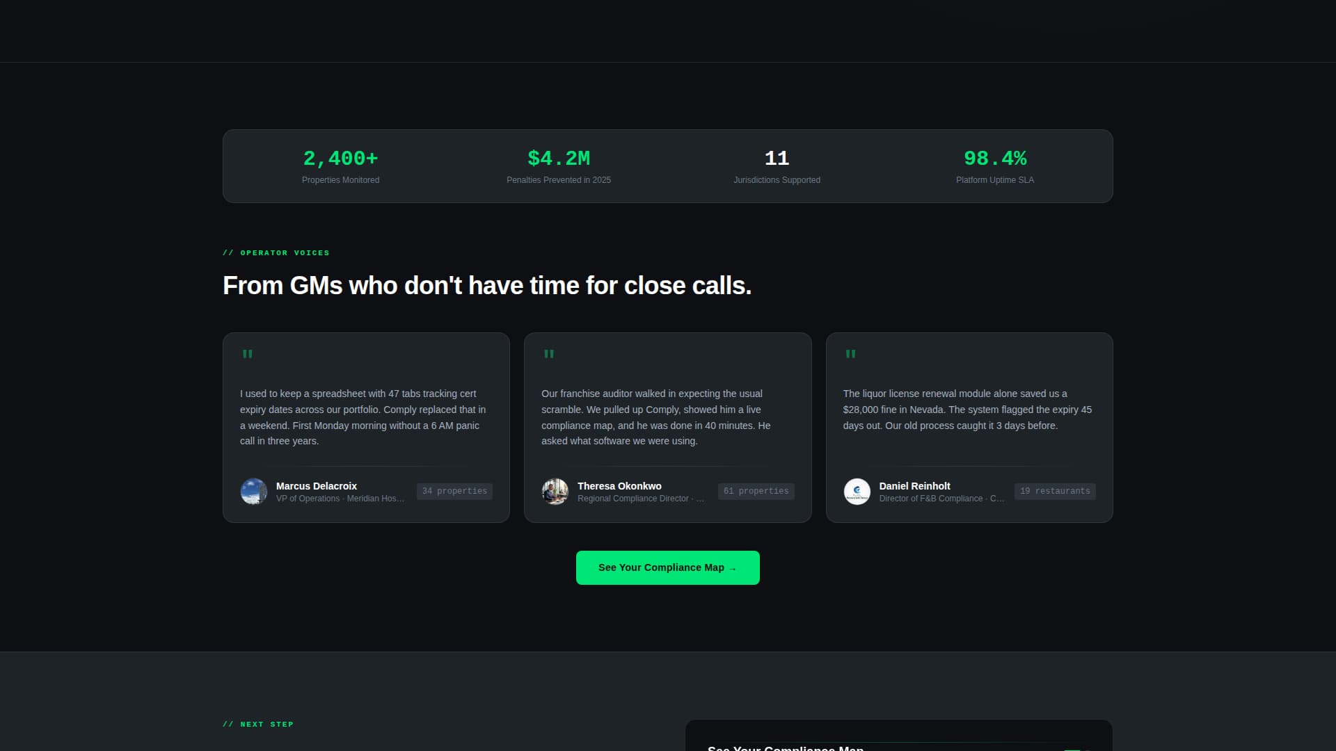 Verify — Hotel Compliance Landing Page Template