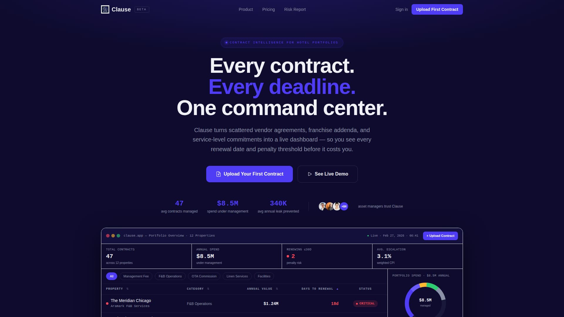 Clause - Powerful Hospitality Landing Page Template