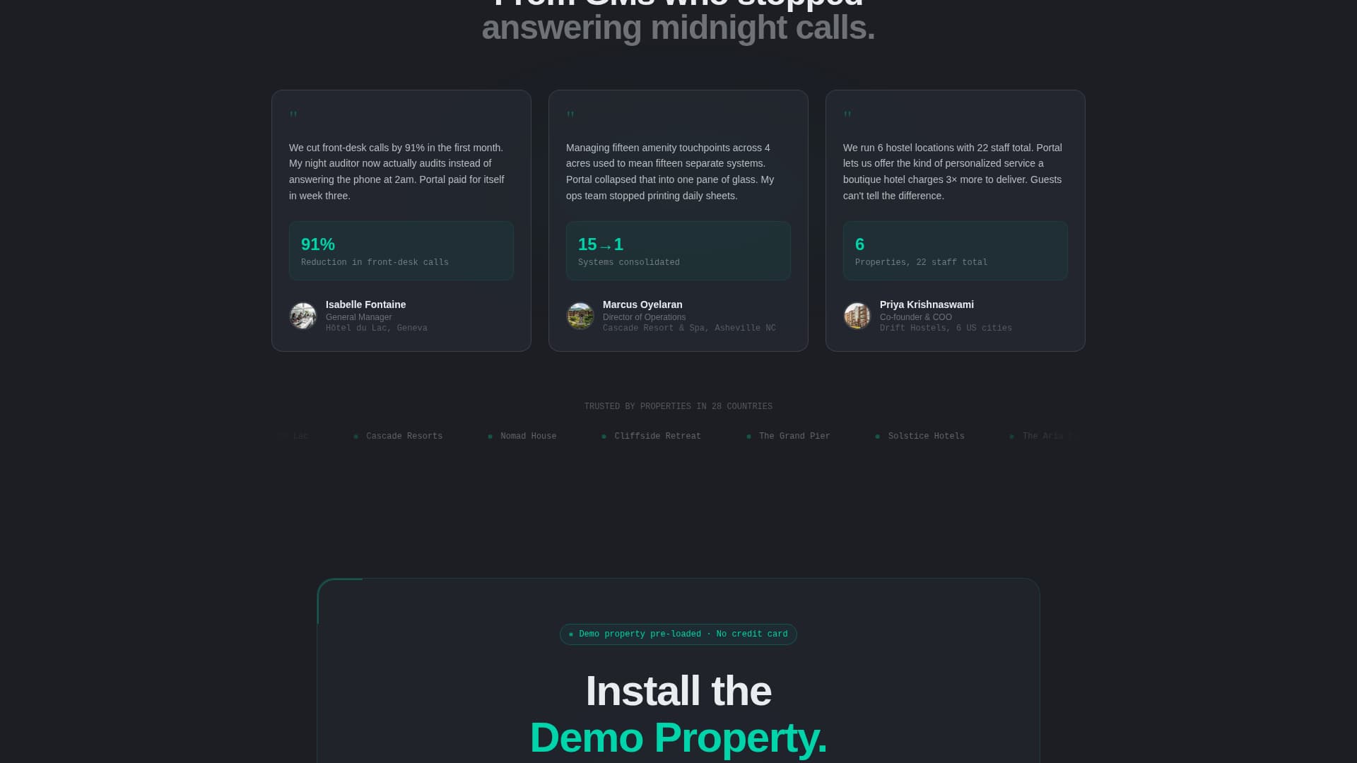 Portal - Seamless Hospitality Landing Page Template