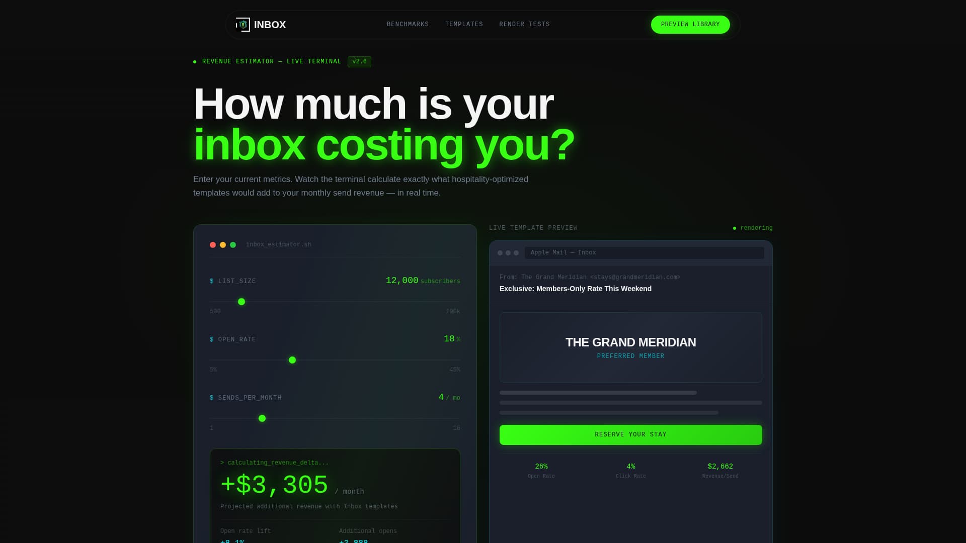 Inbox - High-Performance Hospitality Landing Page Template