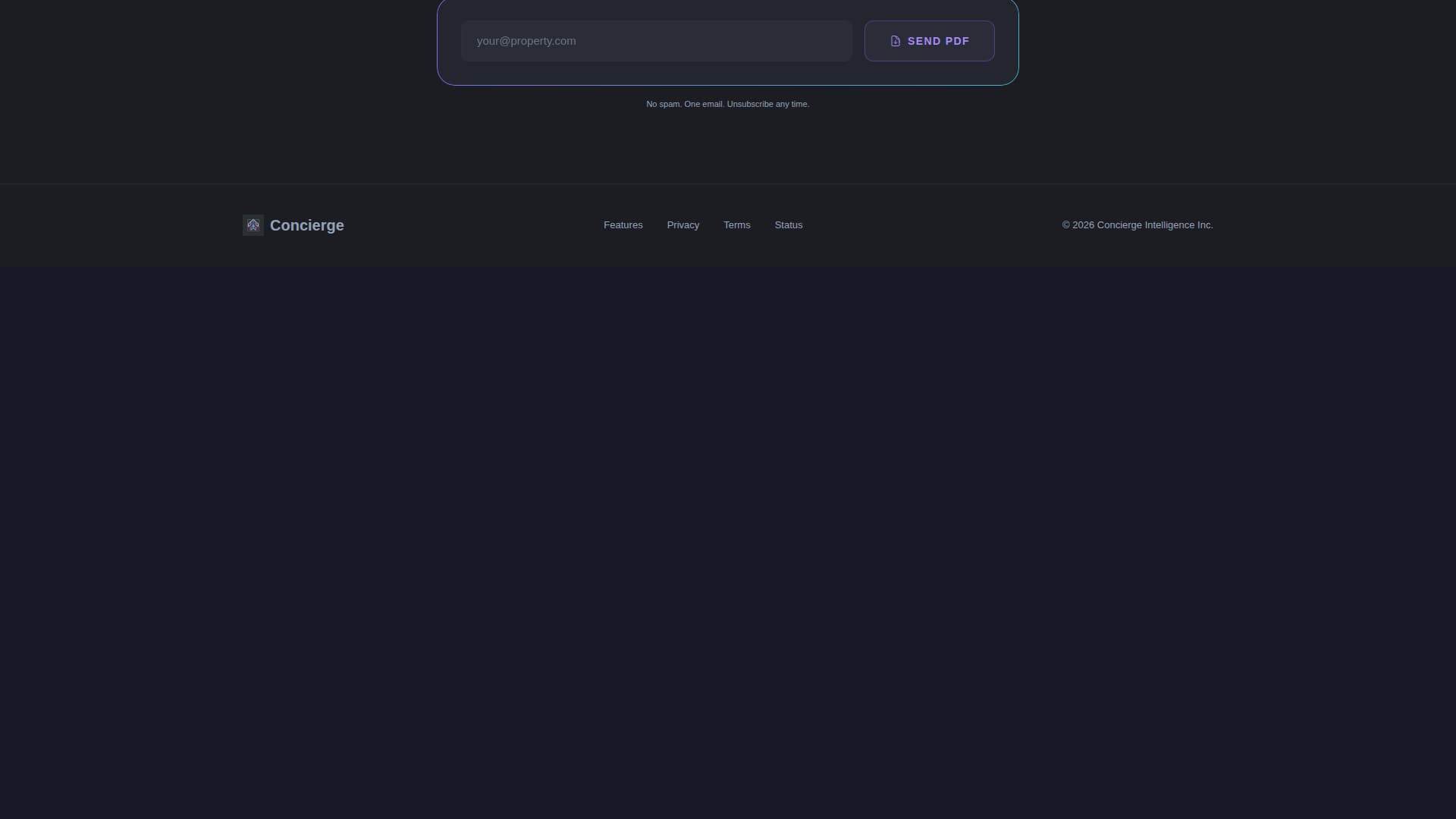 Concierge - Intelligent Hospitality Landing Page Template