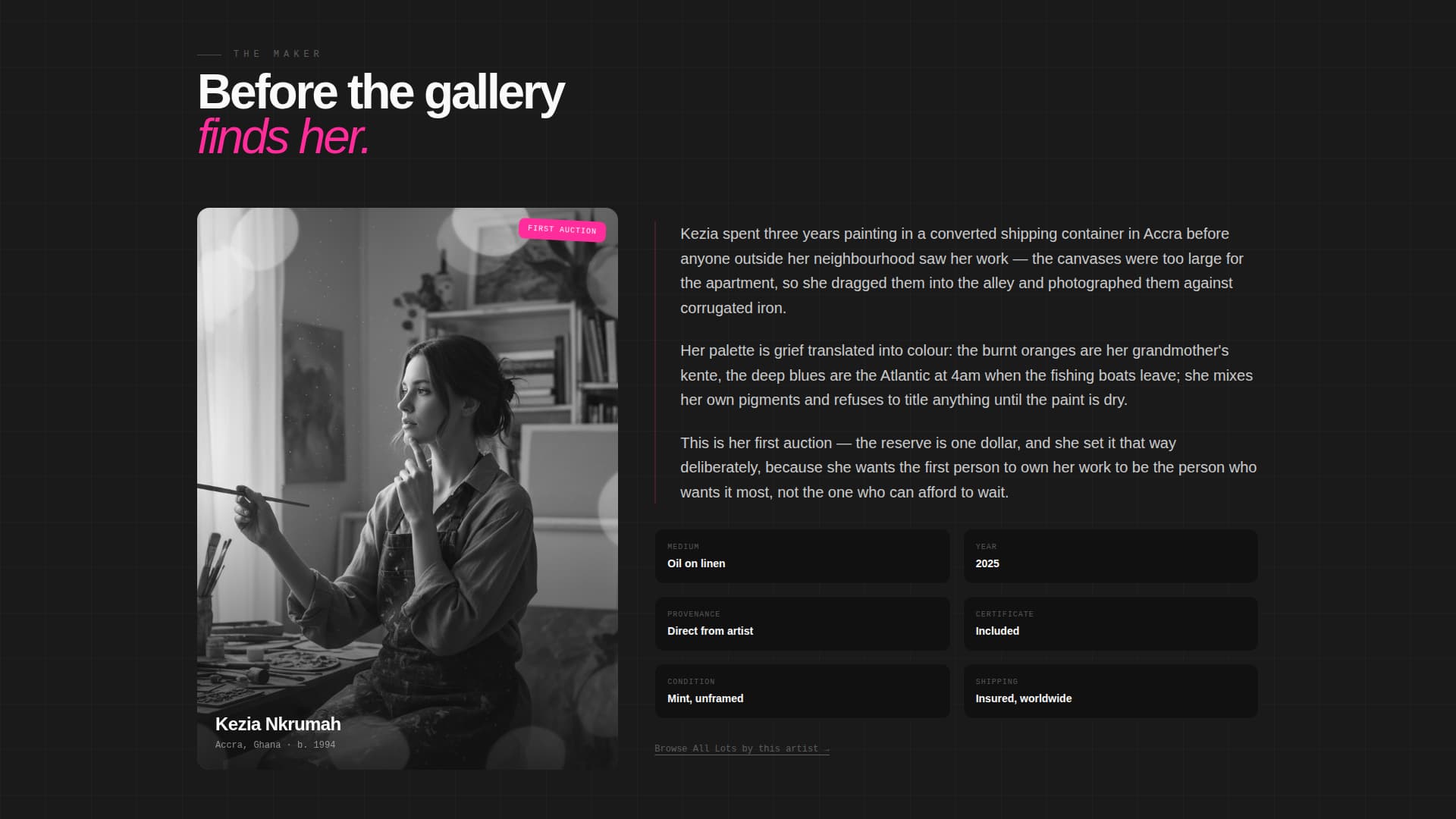 Bid - Electric Artauction Landing Page Template