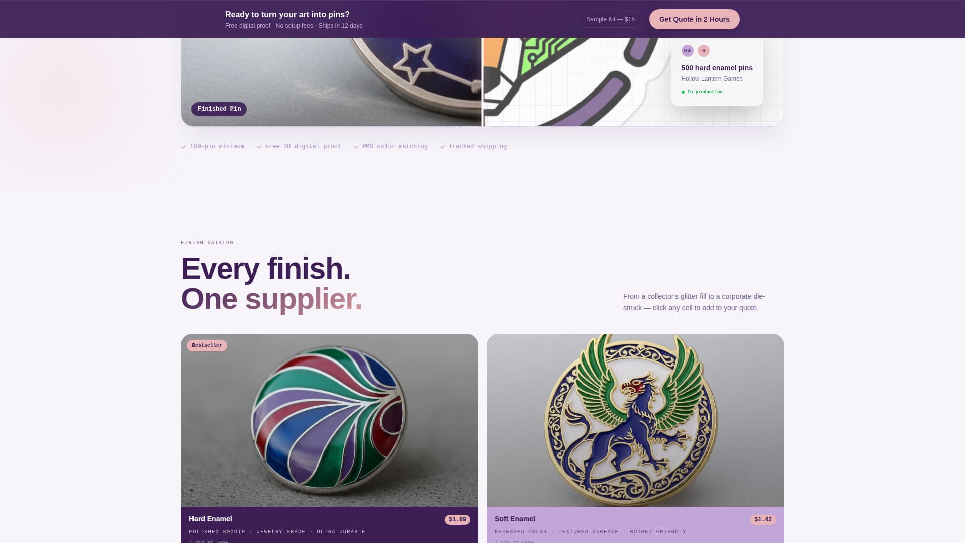 Enamel Pins & Lapel Pins Store Professional Website Template