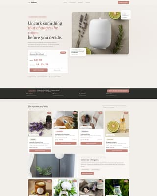 Essential Oils & Diffusers Store Pricing Website Template
