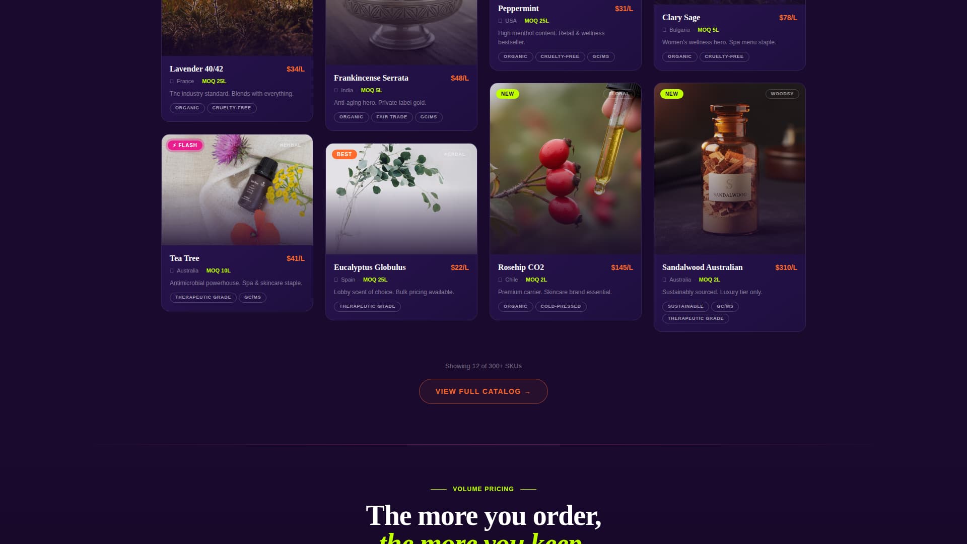Essential Oils & Diffusers Store Advanced Pricing Website Template