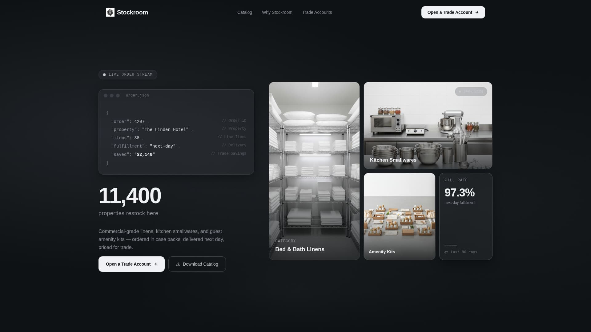 Stockroom - High-Impact Hospitality Landing Page Template