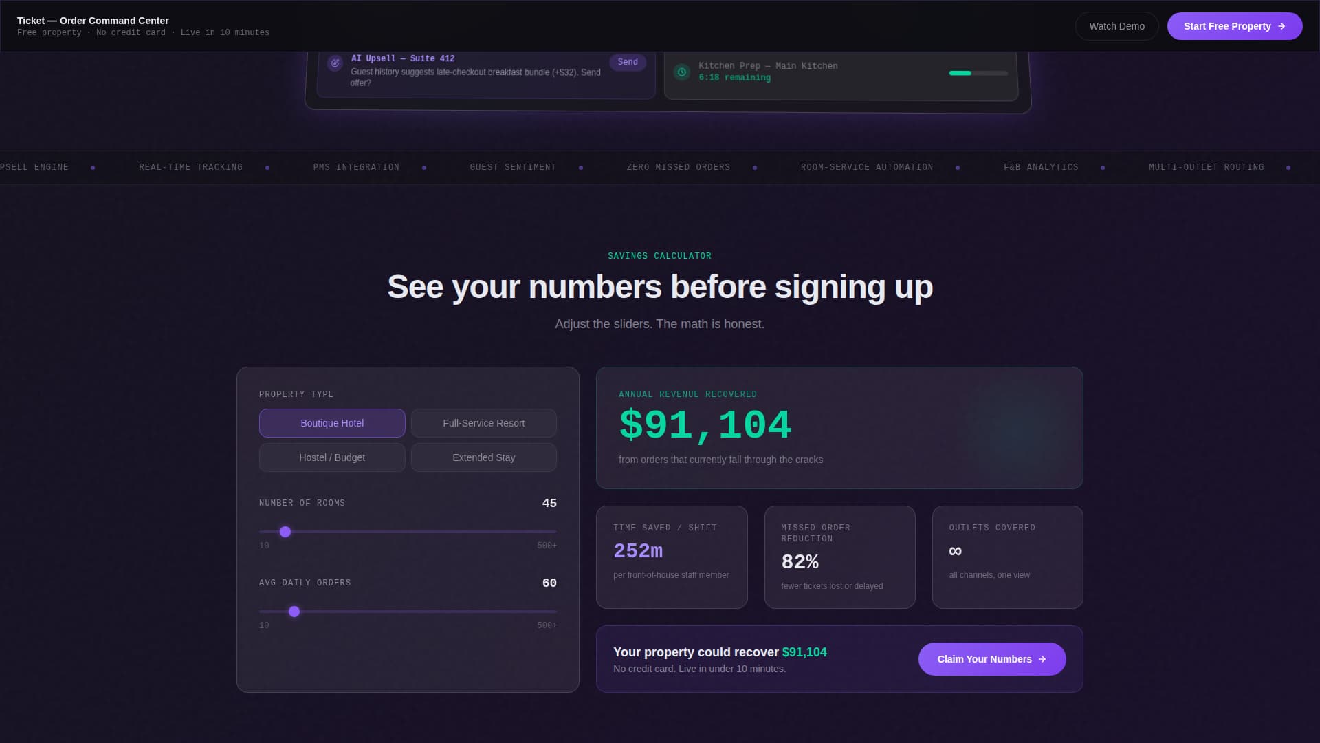 Ticket - Powerful Hospitality Landing Page Template