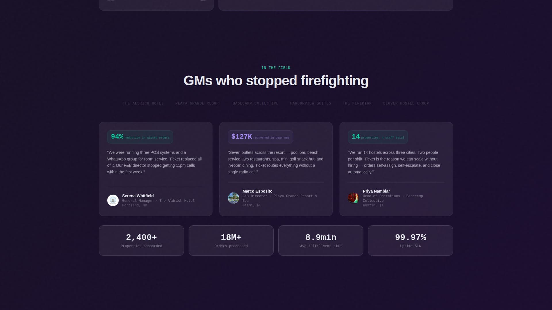 Ticket - Powerful Hospitality Landing Page Template