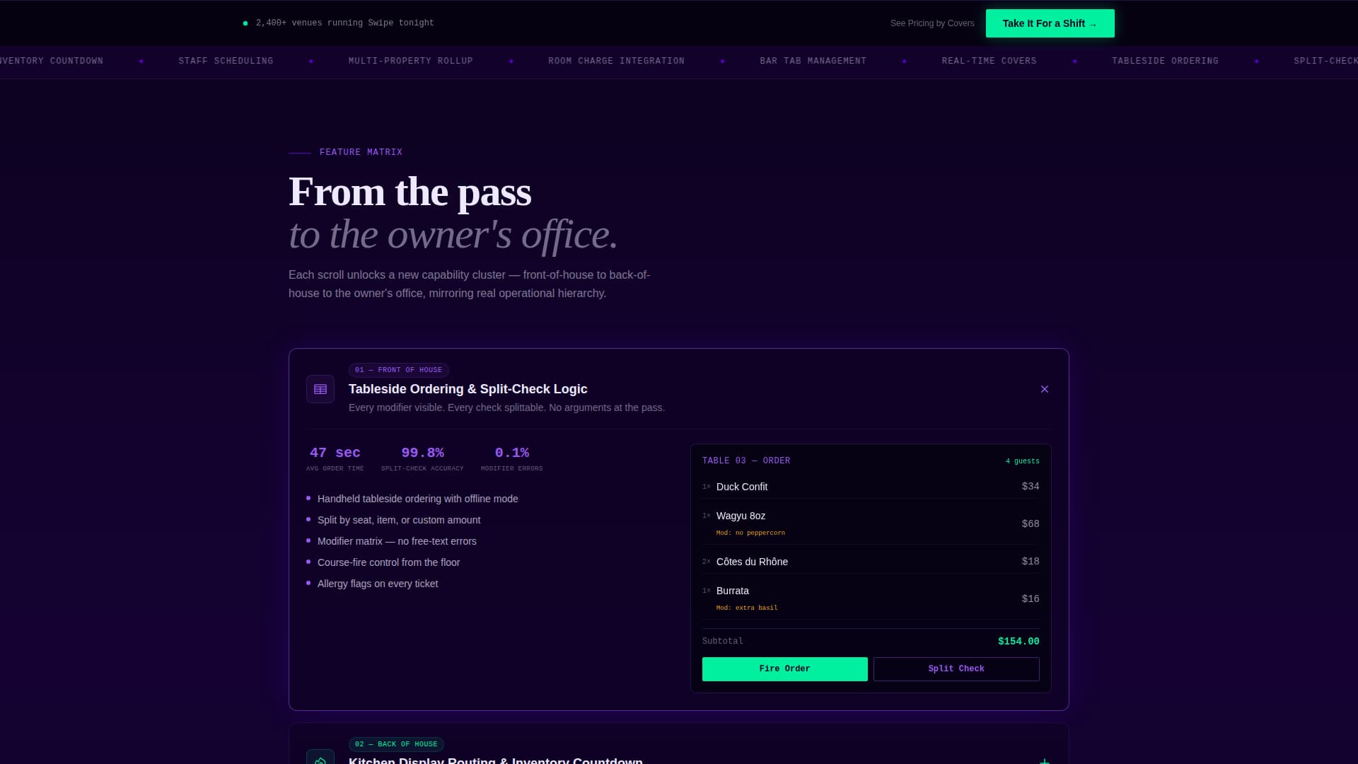Swipe - Dynamic Hospitality Landing Page Template