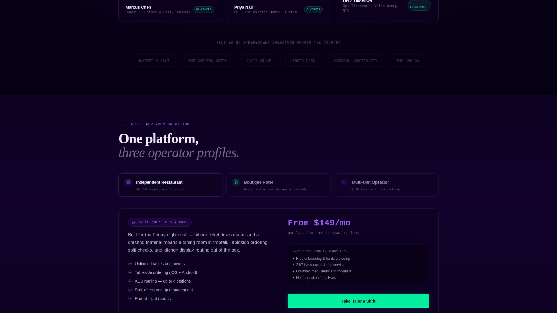 Swipe - Dynamic Hospitality Landing Page Template