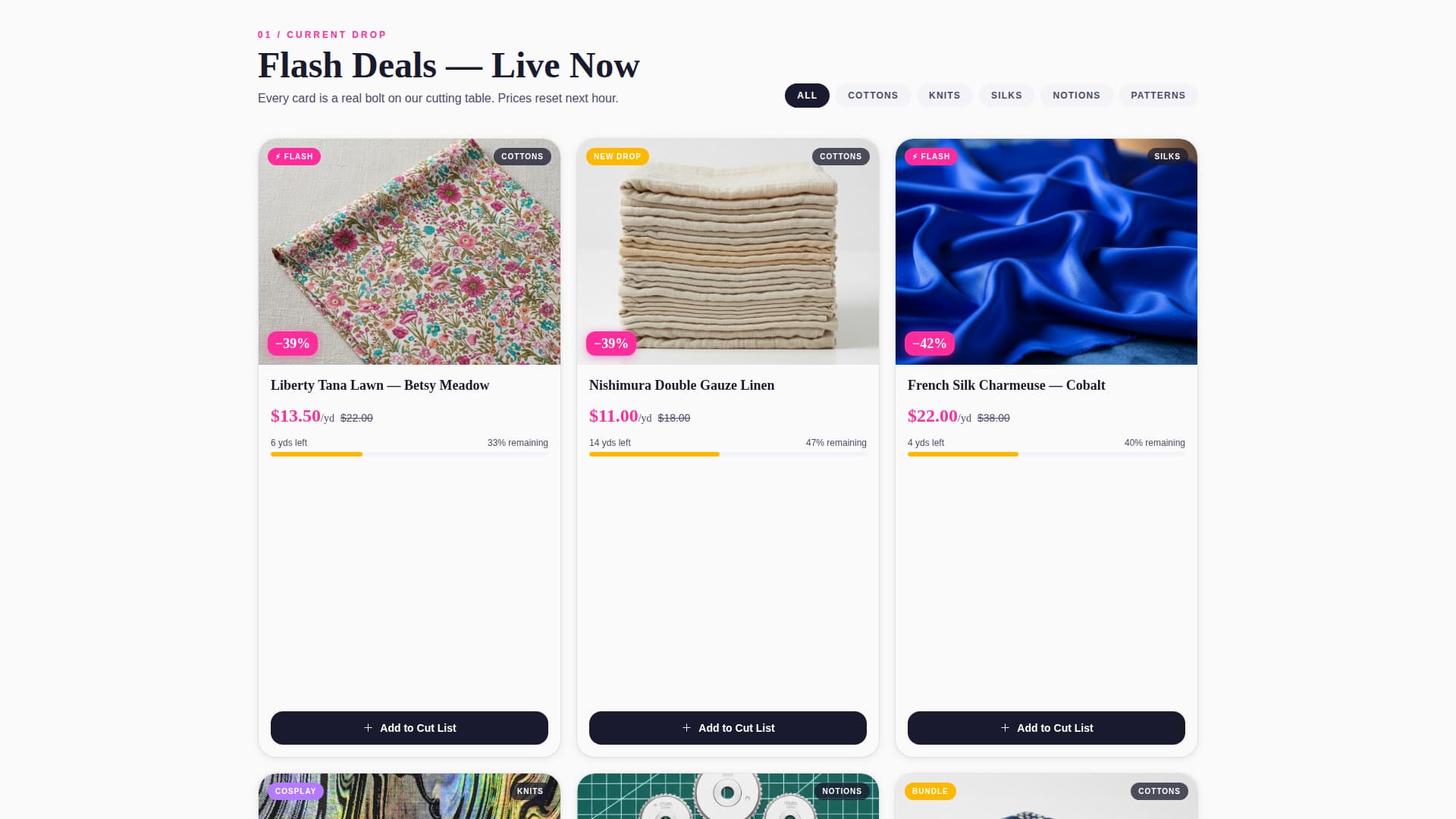 Textile — Vibrant Fabric Marketplace Landing Page Template