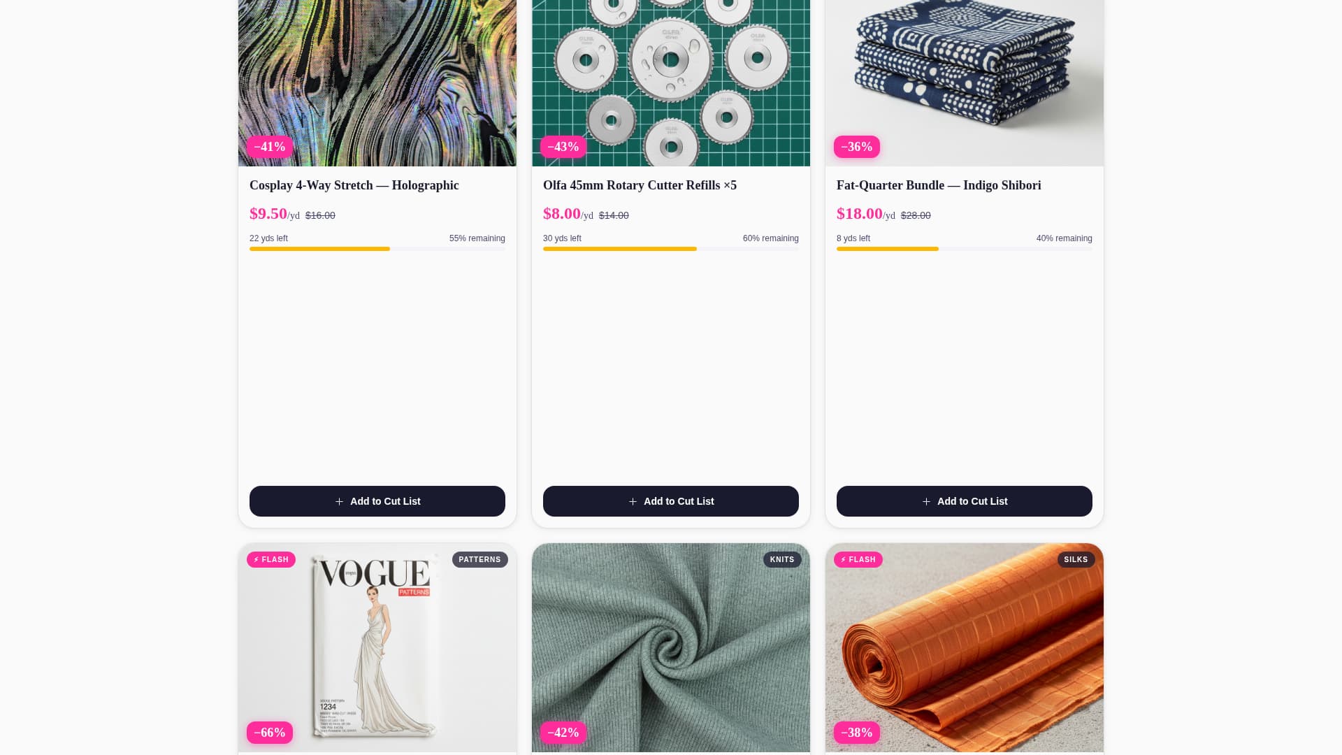 Textile — Vibrant Fabric Marketplace Landing Page Template