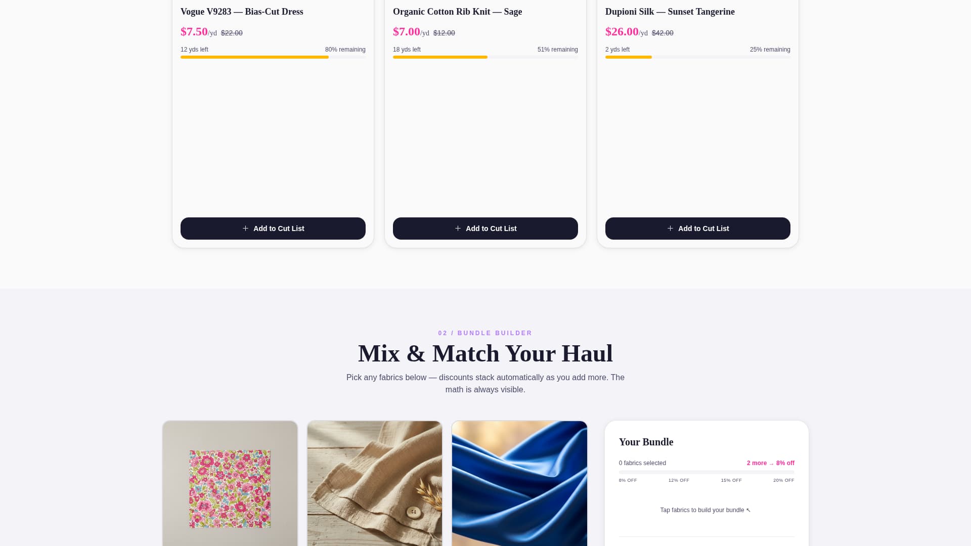 Textile — Vibrant Fabric Marketplace Landing Page Template